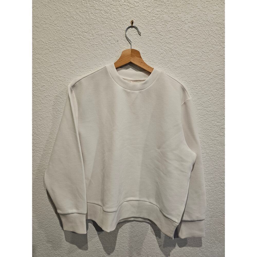 Calia white zippered cropped look sweater. Sz large